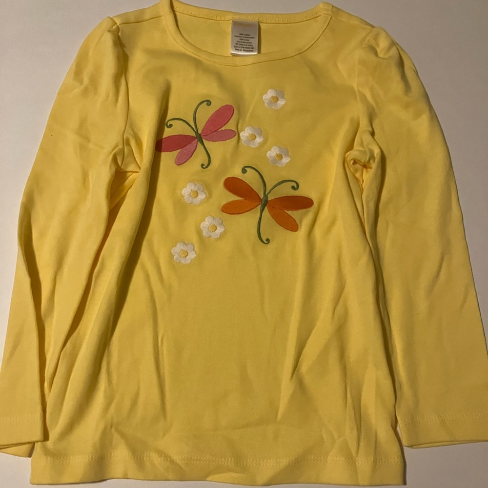 NWT Yellow longsleeve with dragonflies
